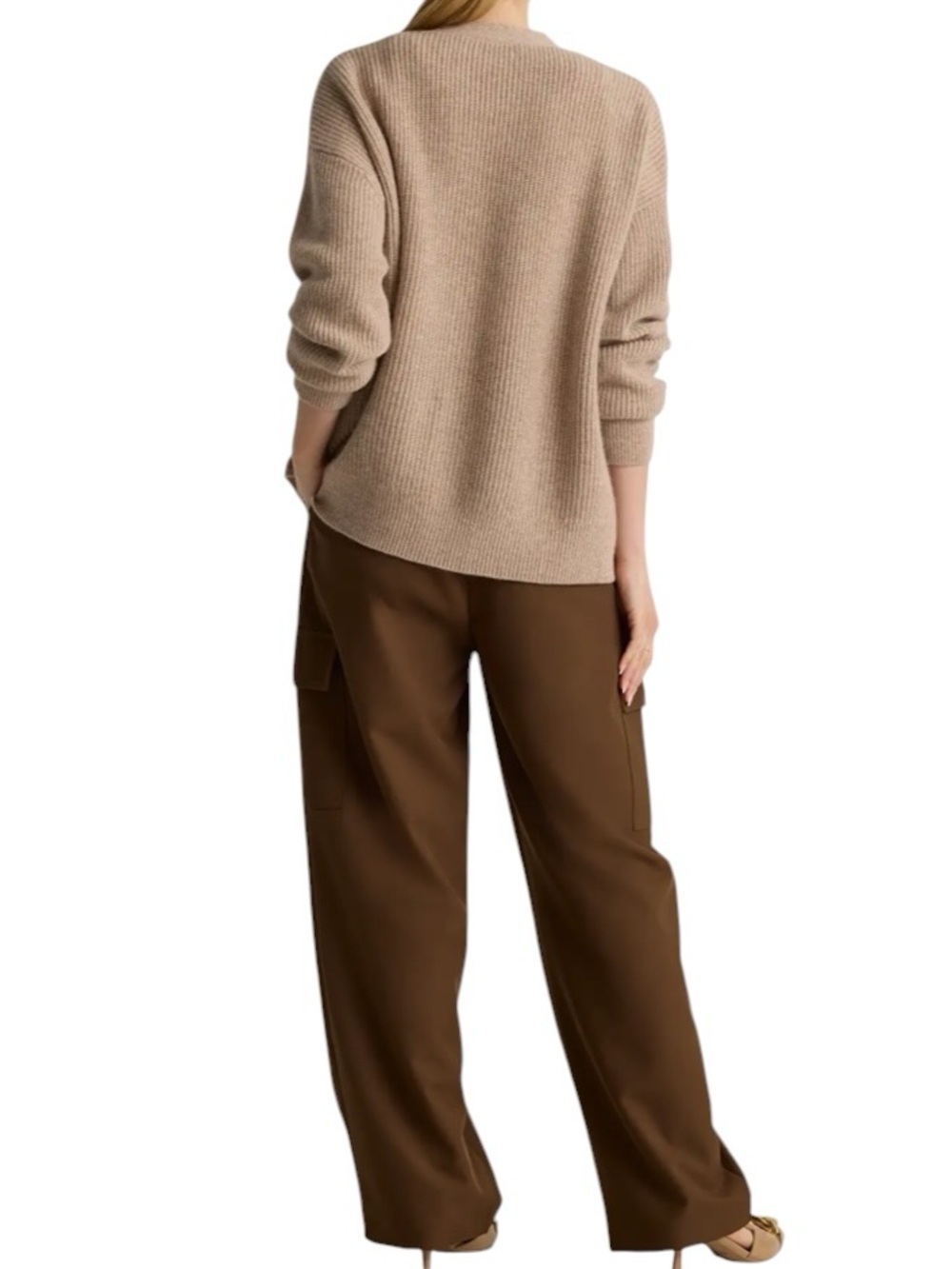Quince Cashmere Fisherman Boxy Cropped Cardigan Sweater Oversized XS Button Fron - Picture 4 of 13